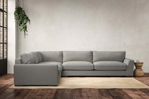 nkuku Guddu Left Hand Corner Sofa | Make To Order | Grand | Brera Linen Smoke