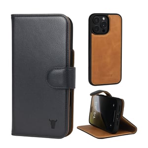 iPhone 16 Pro Max Leather Wallet Case (with Detachable Cover & MagSafe Compatible) - TORRO Signature / Black