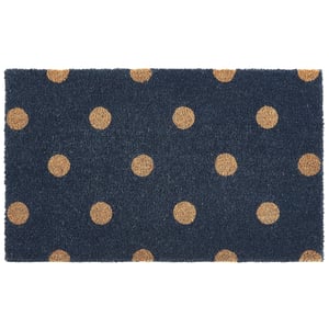Printed Coir Polka Dots Doormat - 45x75cm