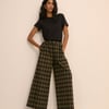 Green Check Wide Leg Jerrow Trousers