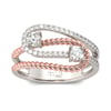 Jeulia Two Stone Knot Round Cut Sterling Silver Ring