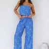 Melon Mix Wide Leg Pants Blue