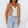 Seeking Thrills Biker Jacket Camel