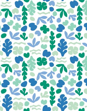 Small Sea Garden' Wallpaper by Tea Collection - Azure / Aqua - Traditional / 27 in. x 27 ft.