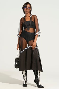 AKIRA Now You See Me Now You Don't Maxi Dress | Black | Size 1X
