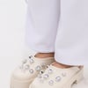 AKIRA Azalea Wang Hain Ivory Rhinestone Flat Shoes | Size 6