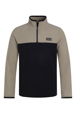 Weird Fish Tristan 1/4 Zip Colour Block Microfleece Flint Stone Size S