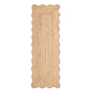 Jute Scalloped Edge Runner Lilac - 67x200cm