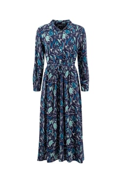 Weird Fish Steffan Printed Maxi Shirt Dress Estate blue Size 8