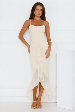 Shimmer In The Dark Mesh Maxi Dress Yellow