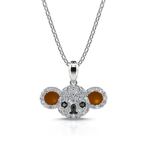 Jeulia "Little Lovable Koala" Pendant Sterling Silver Necklace