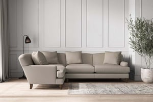 nkuku Deni Large Left Hand Corner Sofa | Make To Order | Recycled Cotton Flax | No Colour