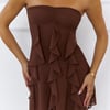 Imagine It Strapless Mini Dress Brown