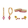 July Birthstone Ruby Earrings Gift Set For Her