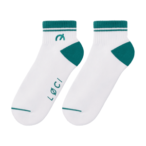 Stripe Cushioned Ankle Socks - S-M / White/Green