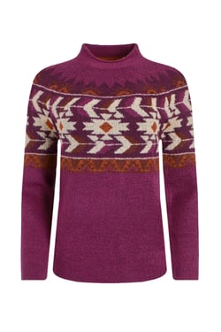 Weird Fish Arelia Ikat Knitted Jumper Purple Wine Size 18
