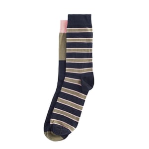 Barbour Colour Block Socks Gift Set Navy / Olive / Pink
