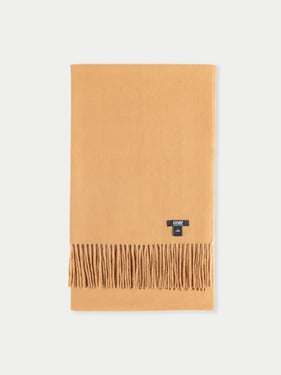 Oversized Cashmere Woven Scarf - 200x70cm + 2x10cm fringes / almond / AW11-927