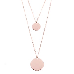 Circle Layered Necklace Rose Gold