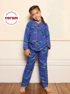 Kids & Tweens Cotton Traditional Pyjamas Navy Hummingbird - 13Y / Blue
