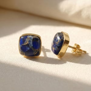 Sapphire September Birthstone Gold Plated Stud Earrings