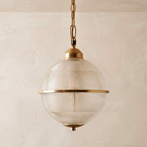 Mini Holophane pendant in clear glass