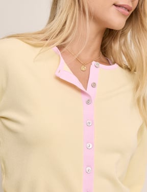 Butter Yellow Crew Neck Cardigan