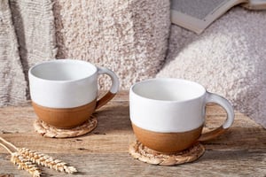 nkuku Mali White And Terracotta Set Of 2 | Tableware | White/Terracotta