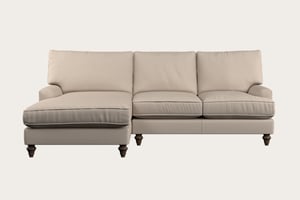 nkuku Marri Large Left Hand Chaise Sofa | Make To Order | Recycled Cotton Natural | No Colour