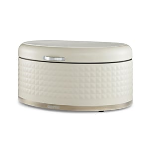 9L Argyle Cream Carbon Steel Bread Bin Kitchen Storage
