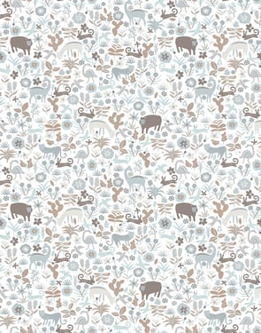 Menagerie' Wallpaper by Tea Collection - Neutral - Traditional / 27 in. x 27 ft.