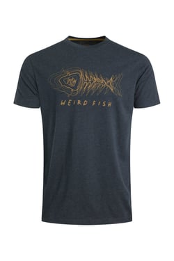 Weird Fish Scribble Graphic T-Shirt Navy Size L