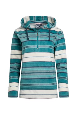 Weird Fish Lana 1/4 Zip Microfleece Hoodie Lagoon Blue Size 22