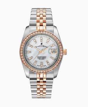 Inspiration Elegance 36MM Three-hands Date Two-tone White dial Stainless steel swiss watch - 36 mm