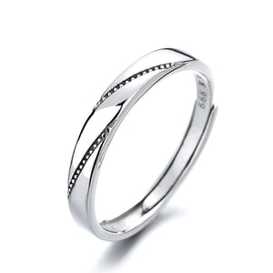 Jeulia Simple Sterling Silver Adjustable Men's Band