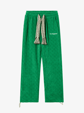 Thesupermade High Waisted Straight Cotton Sweatpants -1284 - Green / 2XL
