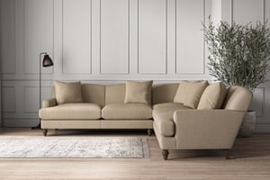 nkuku Deni Large Corner Sofa | Make To Order | Brera Linen Pebble