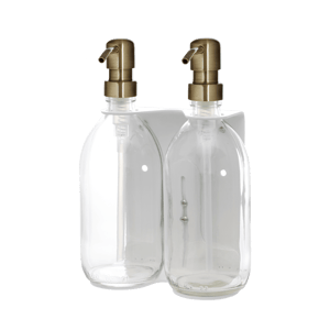 White Double Wall Mounted Soap Dispenser