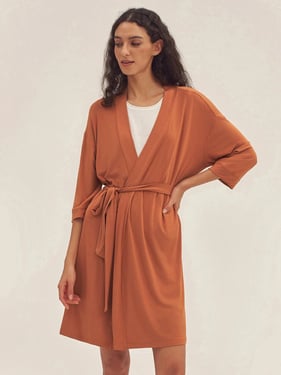 Bamboo Kimono Robe EVE - Halloween Orange / XXL