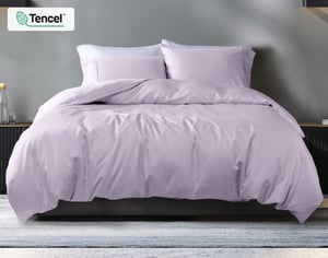 QE Home 500TC Eucalyptus Luxe TENCEL™ Lyocell Sheet Set Duvet Cover, TENCEL™ Lyocell in Wisteria, Purple, Twin