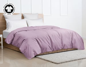 QE Home 300TC Organic Cotton Duvet Cover in Amethyst Purple, GOTS Certified, Queen
