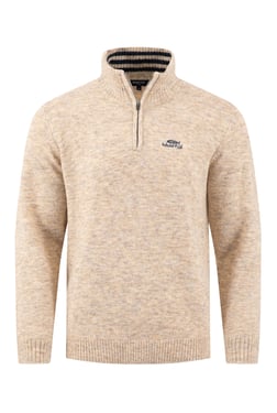 Weird Fish Altwood 1/4 Zip Jumper Ecru Size 5XL