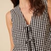 Black Gingham Tie Front Tessa Top