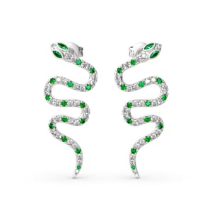 Jeulia "Spiritual Rebirth" Snake Shape Sterling Silver Earrings