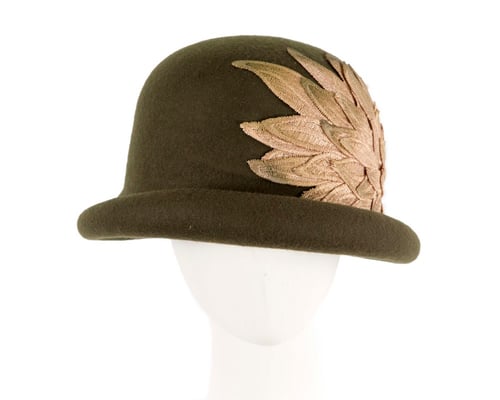 Olive winter fashion hat by Max Alexander
