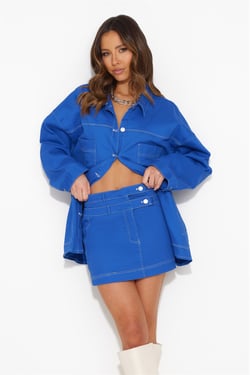 Walking Out Mini Skirt Blue