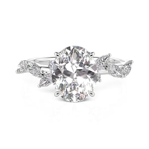 Jeulia Oval Cut Cluster Engagement Ring Sterling Silver