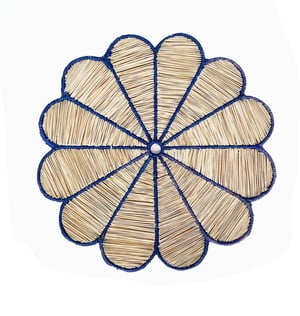 Clover Handwoven Iraca Placemat - Navy Blue
