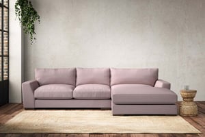 nkuku Guddu Right Hand Chaise Sofa | Make To Order | Medium | Recycled Cotton Lavender