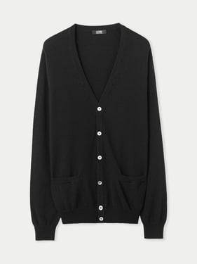 Essential Cashmere V-Neck Cardigan - 3XL / Black / MK04-1481
